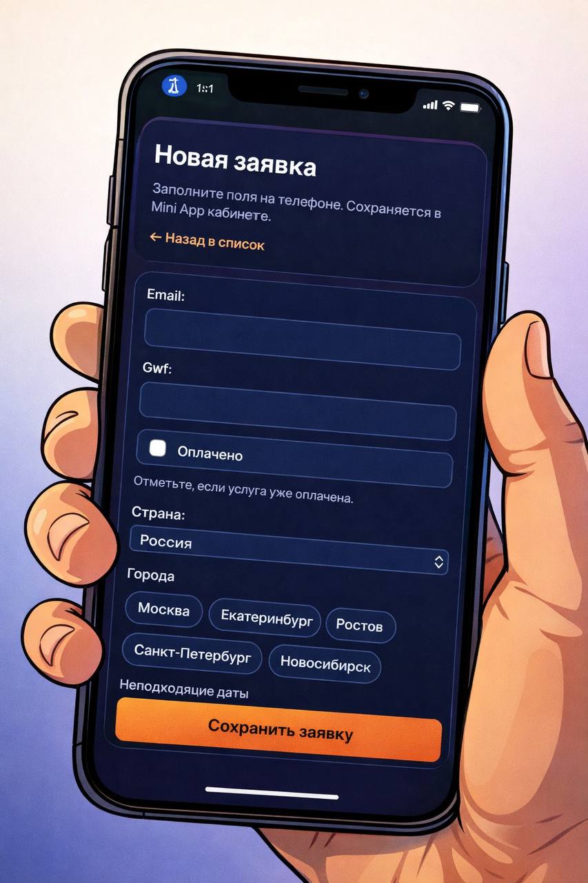 Шаг 2: ввод данных в бота